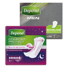 Depend maandverband of shields for men